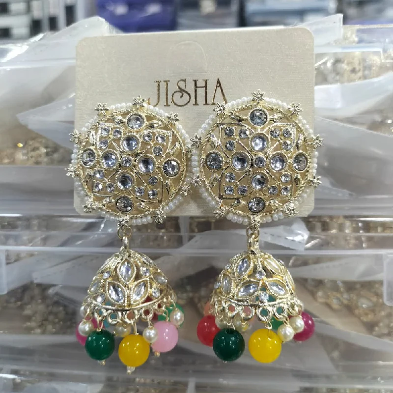 women’s sapphire earrings-Manisha Jewellery Gold Plated Austrian Stone Jhumki Earrings