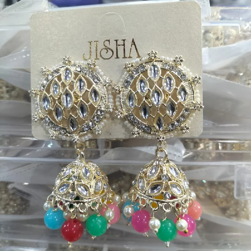 women’s small hoop earrings-Manisha Jewellery Gold Plated Austrain Stone  Jhumki Earrings