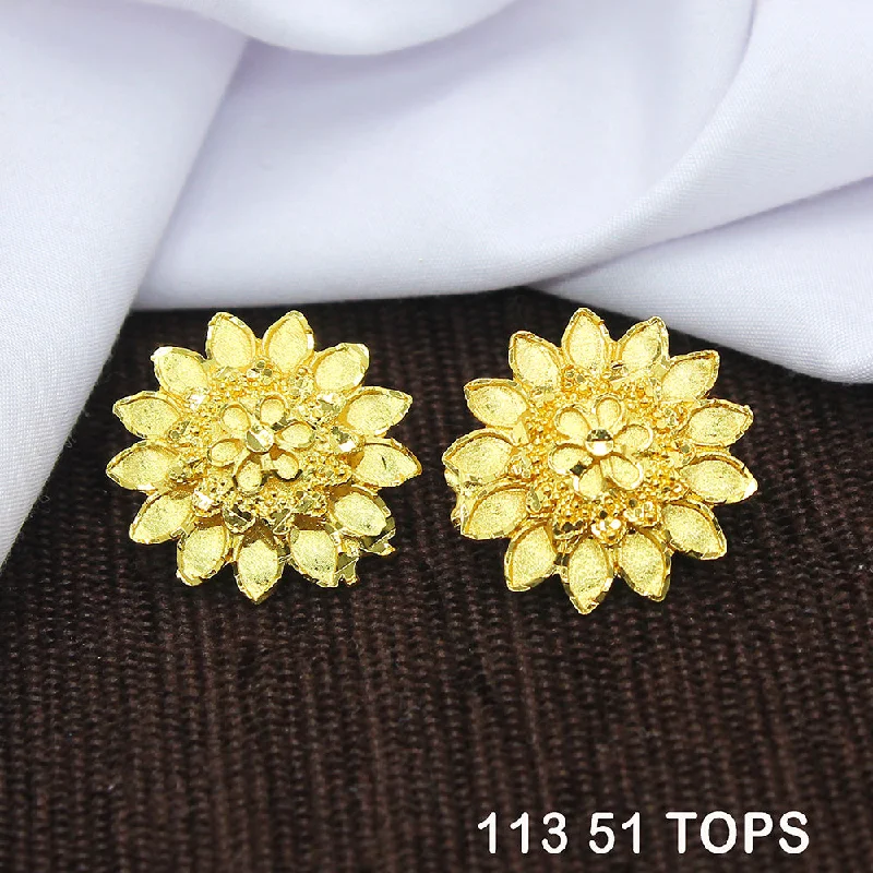 women’s twist earrings-Mahavir Dye Gold Studs Earrings