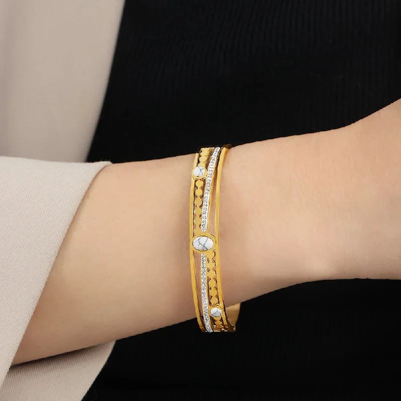 White Turquoise Gold Bracelet