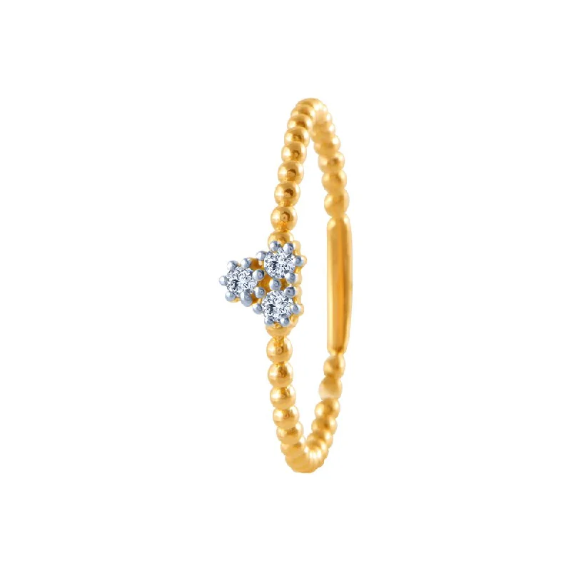 women’s diamond rings-18k (750) Yellow Gold And Diamond Ring For Women