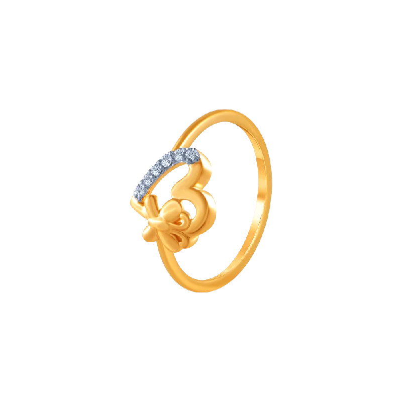 women’s wedding set rings-18k (750) Yellow Gold And Diamond Ring For Women