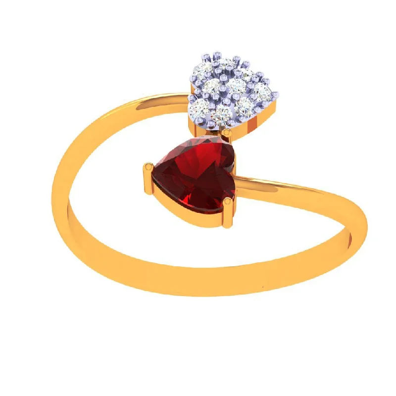 women’s cubic zirconia rings-18k Clustered Heart Of Diamond Ring