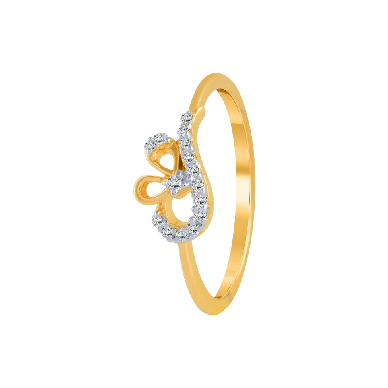 women’s twist rings-18KT (750) Yellow Gold And Diamond Ring For Women