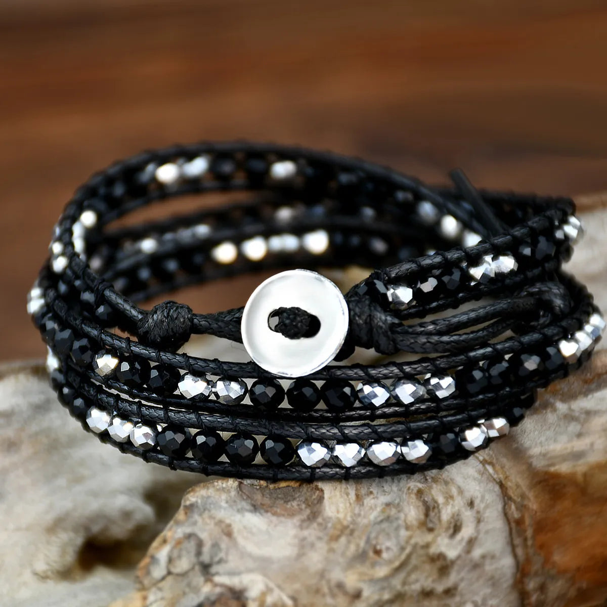 women’s beaded bracelets-Ethnic Style Solid Color Artificial Crystal Beaded Women's Bracelets