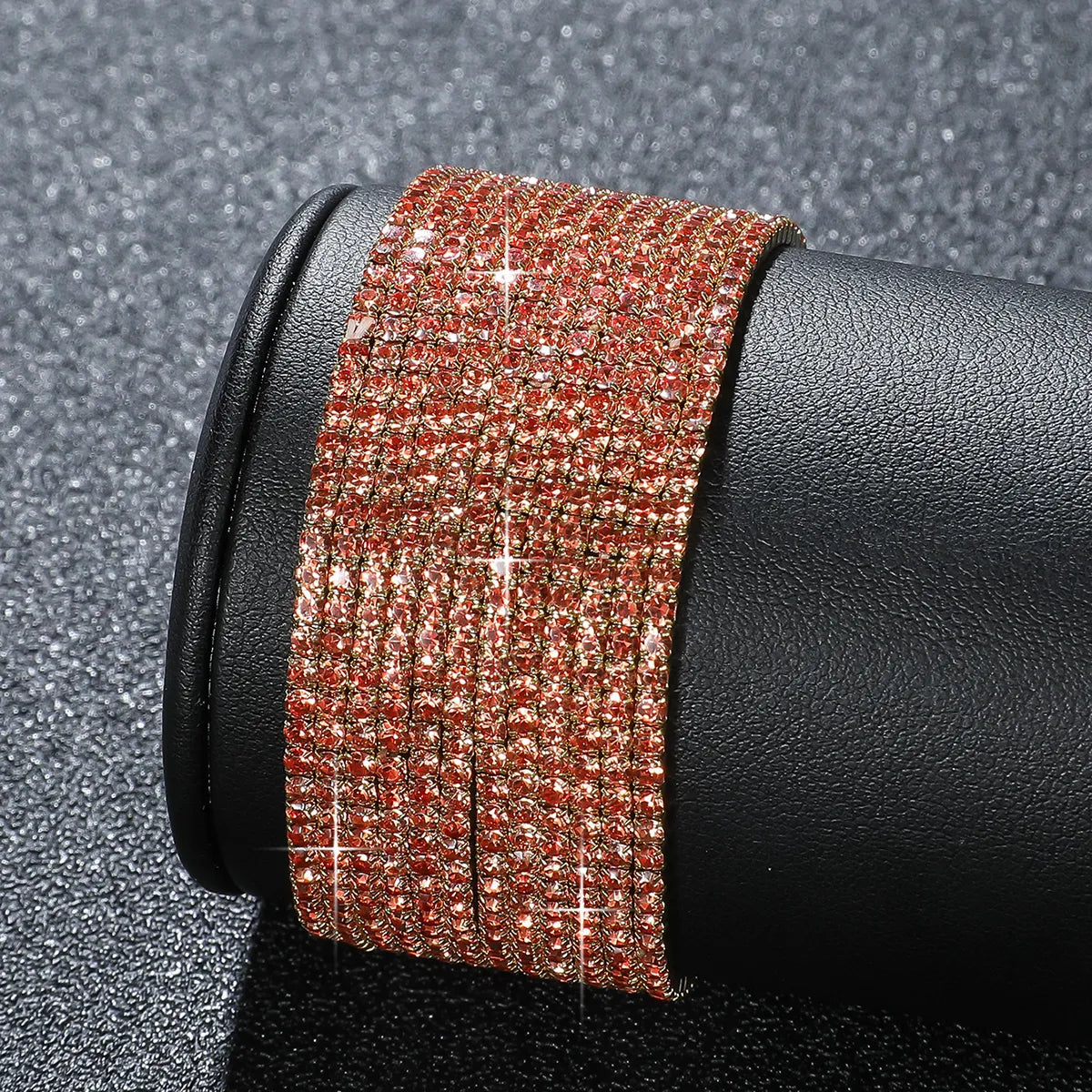 women’s glitter bangles-Elegant Lady Solid Color Alloy Inlay Rhinestones Gold Plated Women's Bracelets