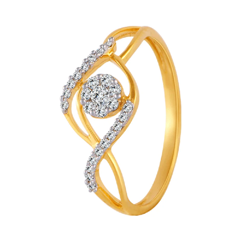 women’s cushion-cut rings-18KT (750) Yellow Gold And Diamond Ring For Women