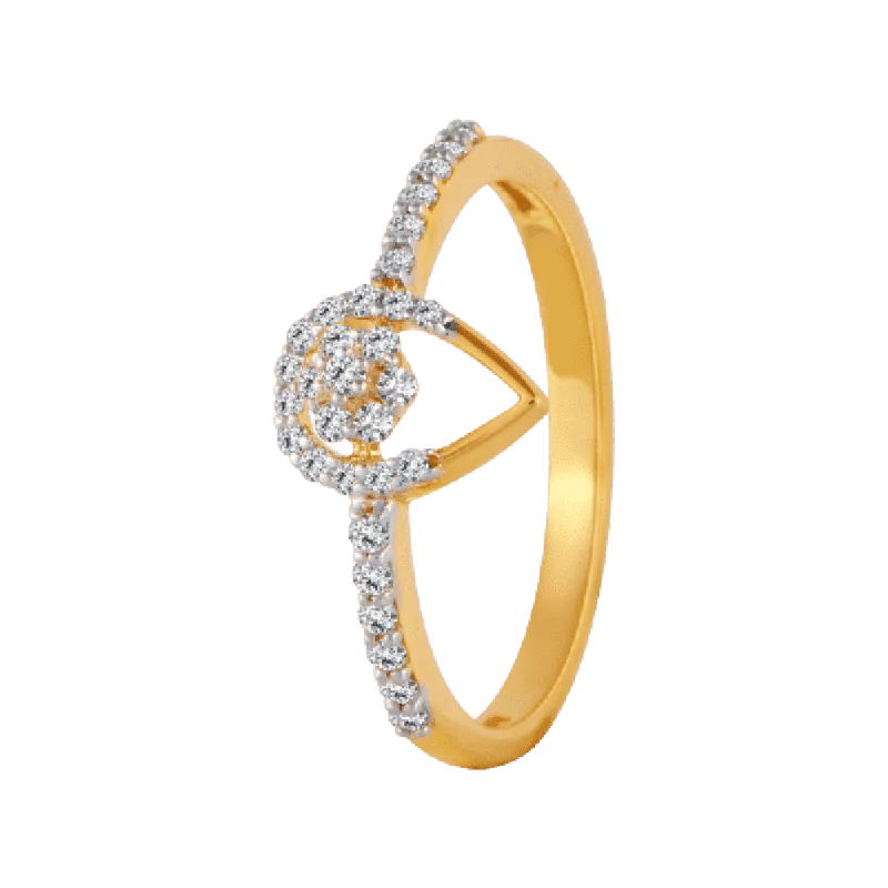 women’s birthstone rings-18KT (750) Yellow Gold And Diamond Ring For Women