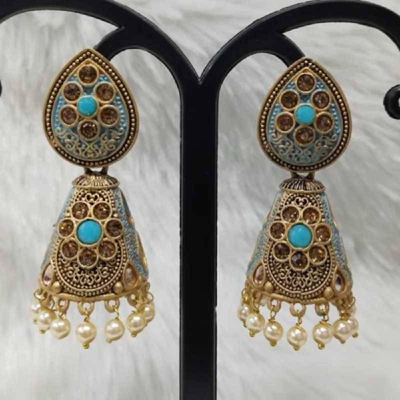 women’s solitaire earrings-Infinity Jewels Gold Plated Austrian Stone Jhumki Earrings