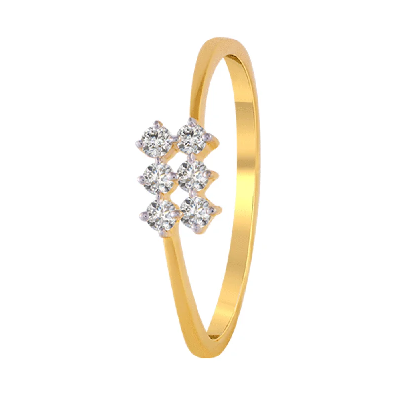 women’s wedding rings-18KT (750) Yellow Gold And Diamond Ring For Women