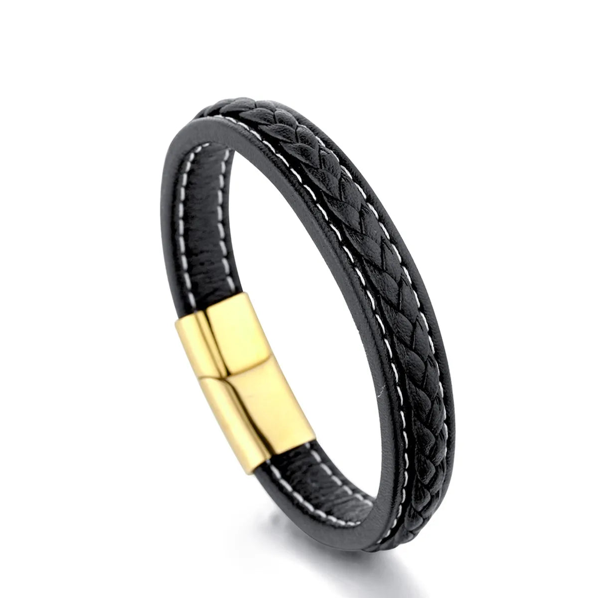 women’s glitter bangles-Classic Style Solid Color Titanium Steel Polishing Men's Bracelets