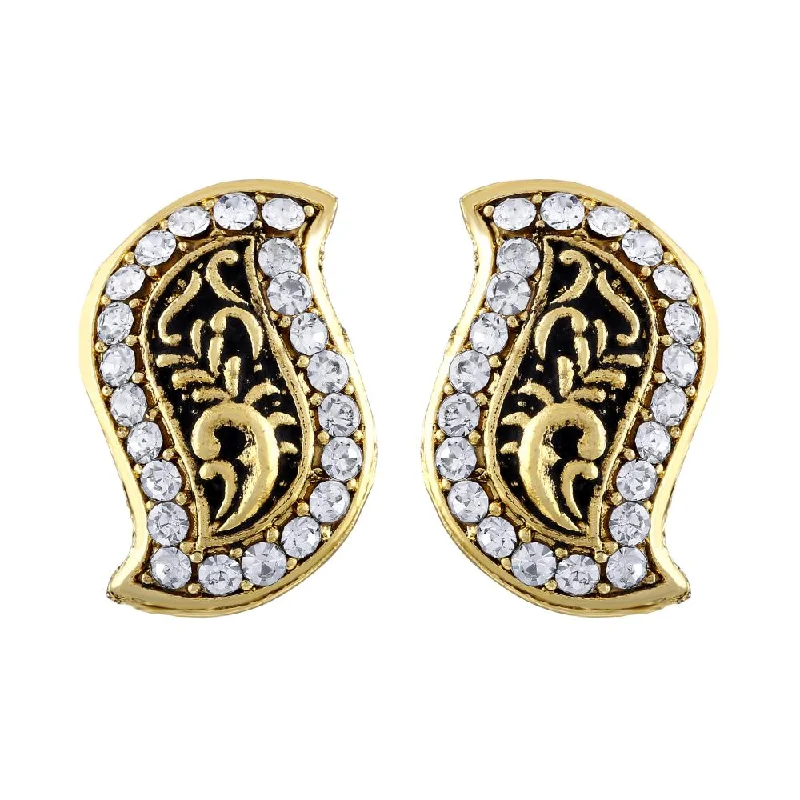 women’s chic drop earrings-Asmitta Gold Plated Stud Earrings