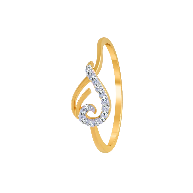 women’s geometric rings-18KT (750) Yellow Gold And Diamond Ring For Women