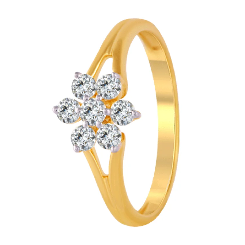 women’s halo rings-18KT (750) Yellow Gold And Diamond Ring For Women