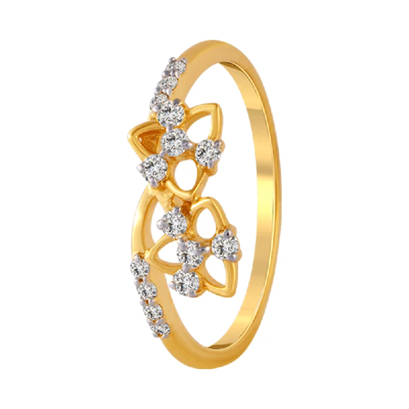 women’s promise rings-18KT (750) Yellow Gold And Diamond Ring For Women