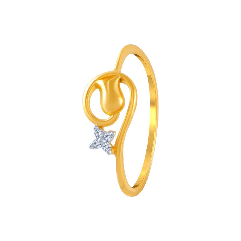 women’s high-end rings-14KT (585) Yellow Gold And American Diamond Ring For Women