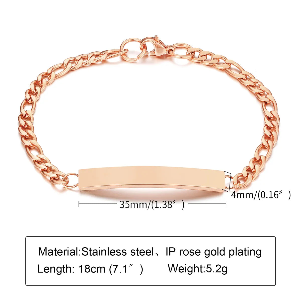 Rose Gold 4mm * 18cm{828 Style}