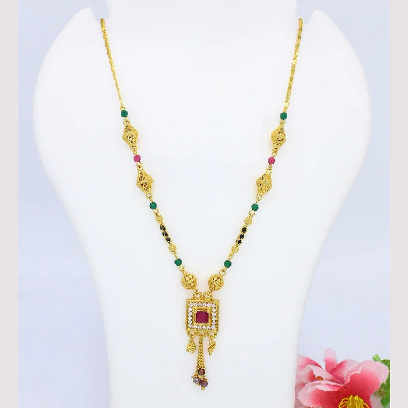 women’s diamond-encrusted necklaces-women’s diamond-encrusted necklaces-Mahavir Gold Plated Necklace