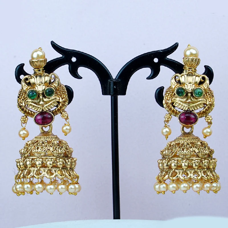 women’s clip-on earrings-Diksha Collection Gold Plated Jhumki Earrings