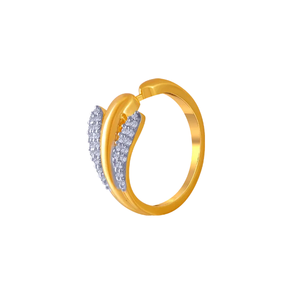 women’s unique gemstone rings-14KT (585) Yellow Gold And American Diamond Ring For Women