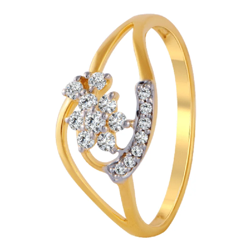 women’s gold rings-18KT (750) Yellow Gold And Diamond Ring For Women