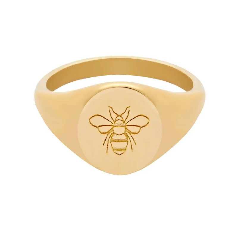 women’s rose gold rings-women’s rose gold rings-Bumble Signet Ring