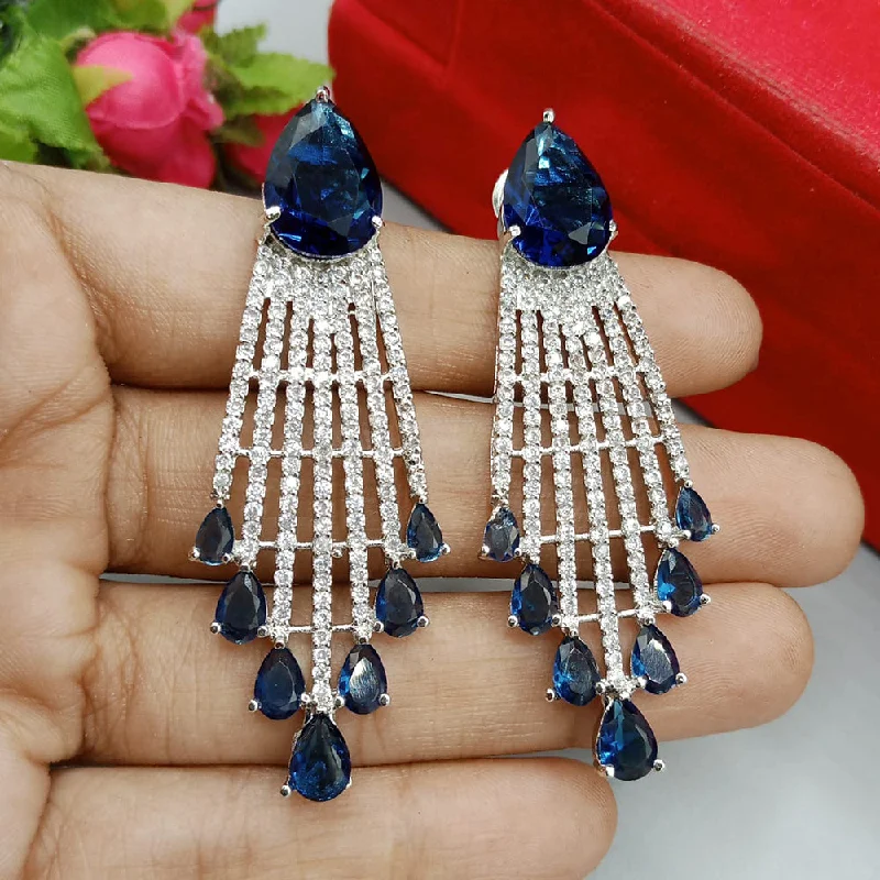 women’s vintage stud earrings-Manisha Jewellery Silver Plated Crystal Stone Dangler Earrings