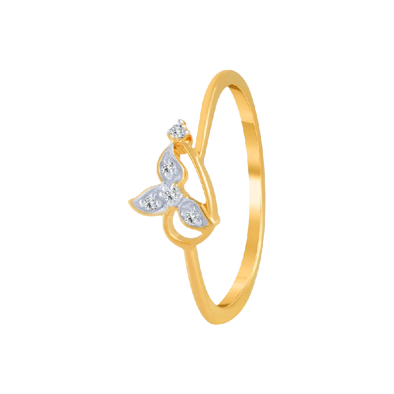 women’s promise rings-18KT (750) Yellow Gold And Diamond Ring For Women