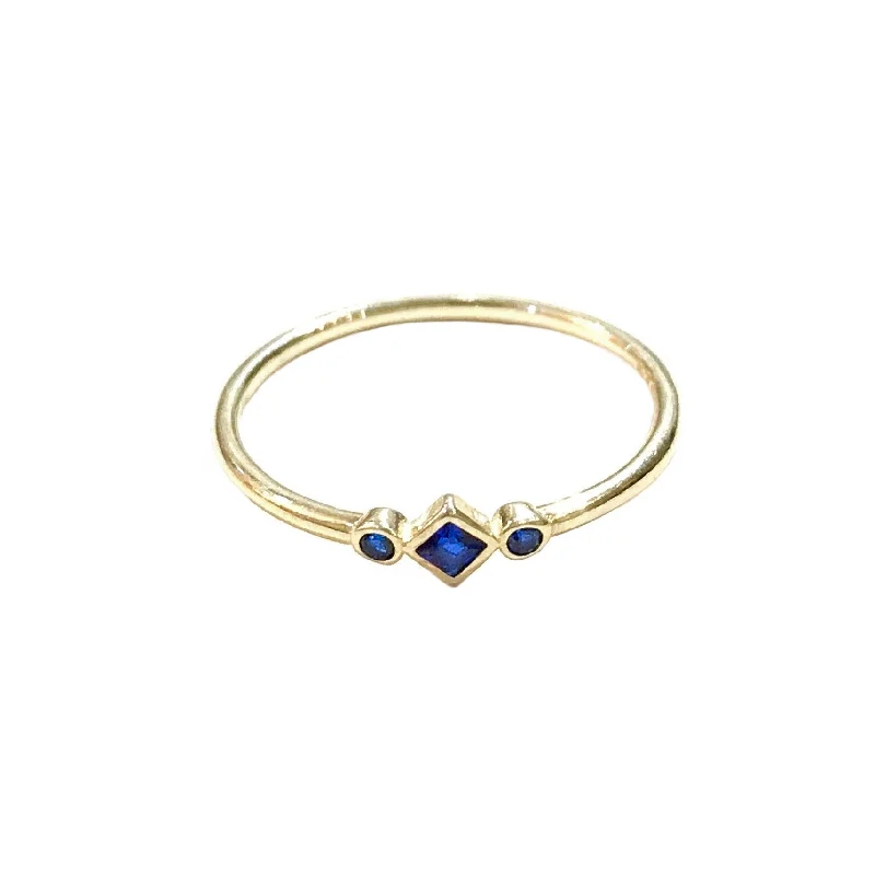 women’s adjustable rings-women’s adjustable rings-Geovana Diamond Sapphire Ring