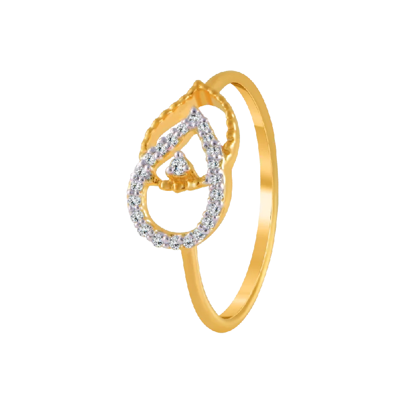 women’s halo diamond rings-18KT (750) Yellow Gold And Diamond Ring For Women