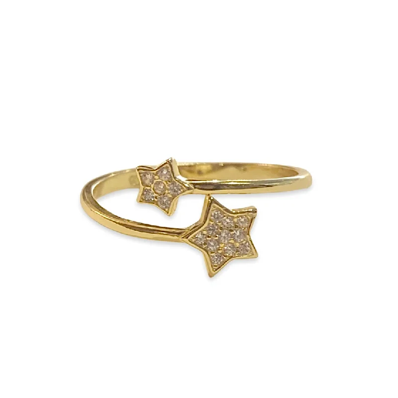 women’s luxury rings-women’s luxury rings-Olivia Double Star Adjustable Ring