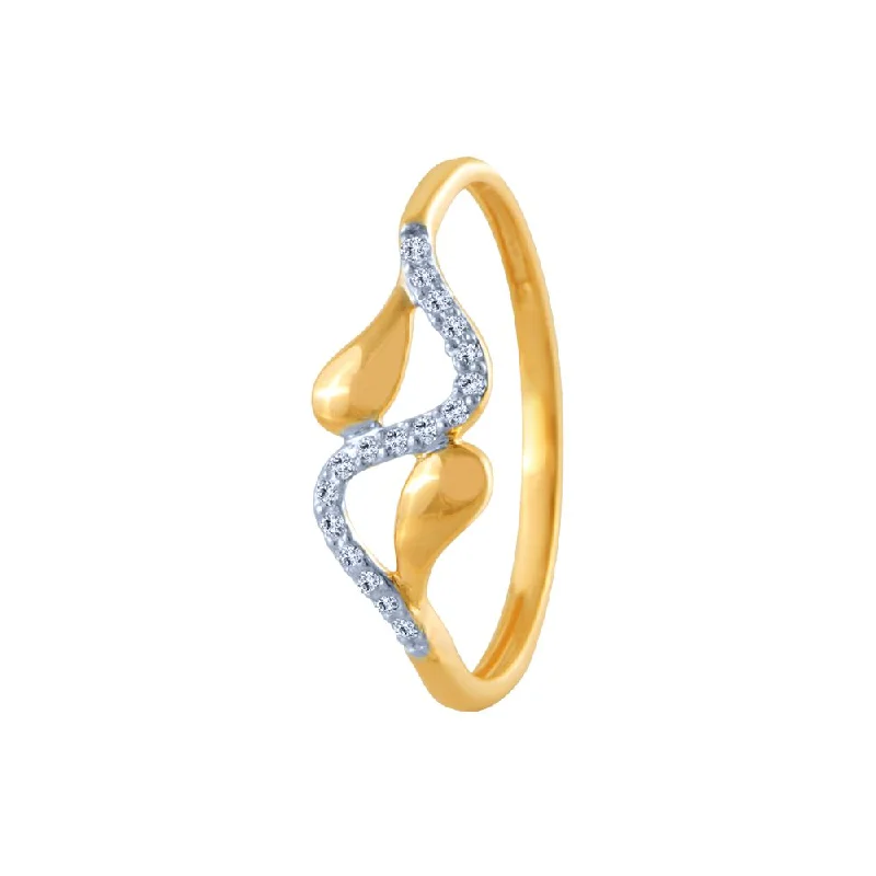 women’s fashion statement rings-18k (750) Yellow Gold And Diamond Ring For Women