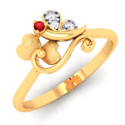 women’s adjustable gemstone rings-18k Uniquely Designed Diamond Ring From The P.c Chandra Jewellers