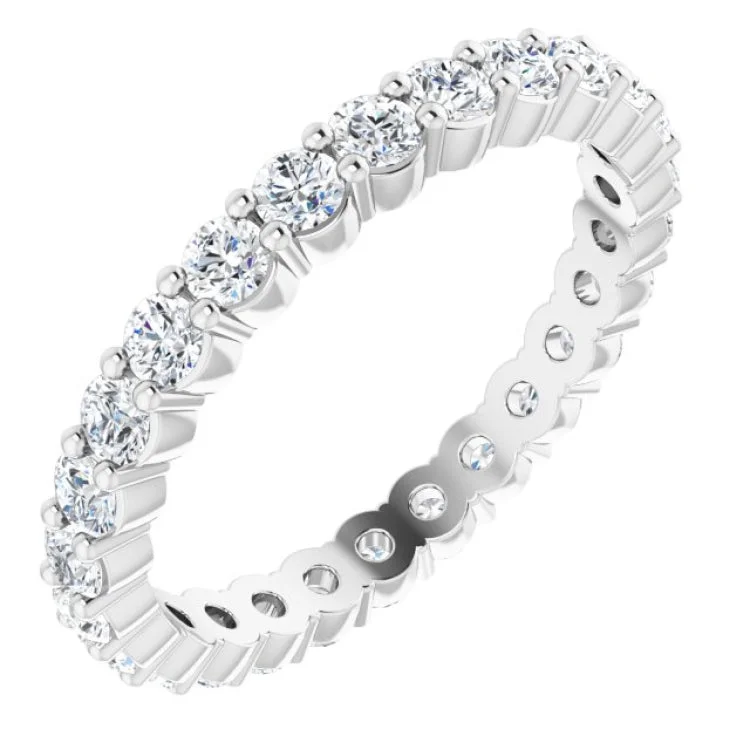 women’s two-tone rings-women’s two-tone rings-14K White 3/4 CTW Natural Diamond Eternity Band Size 4.5