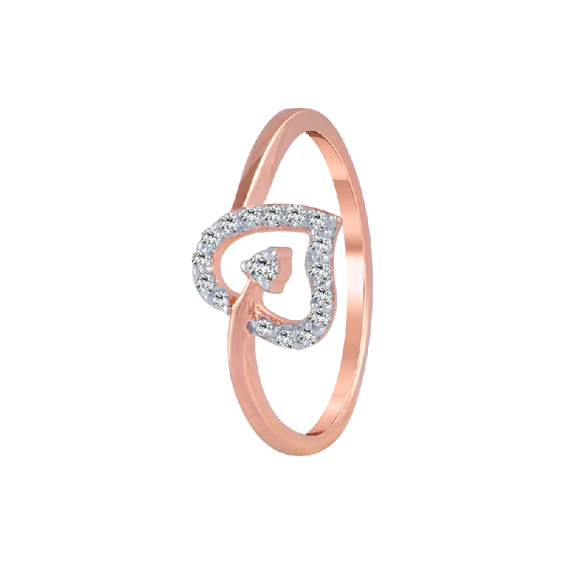 women’s unique rings-18KT (750) Rose Gold And Diamond Ring For Women