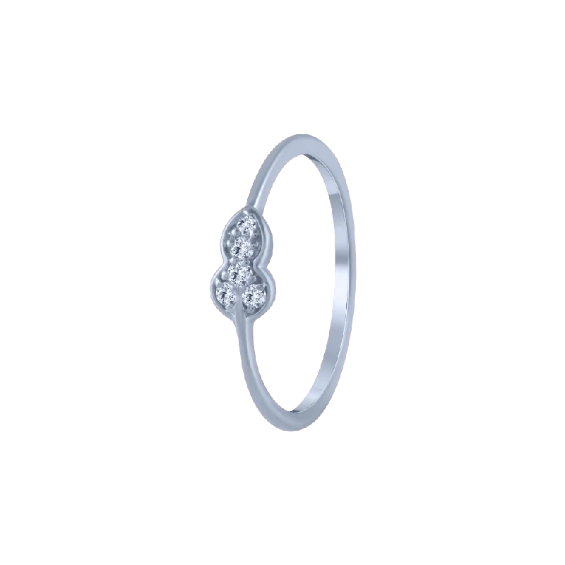 women’s unique gemstone rings-18KT (750) White Gold And Diamond Ring For Women