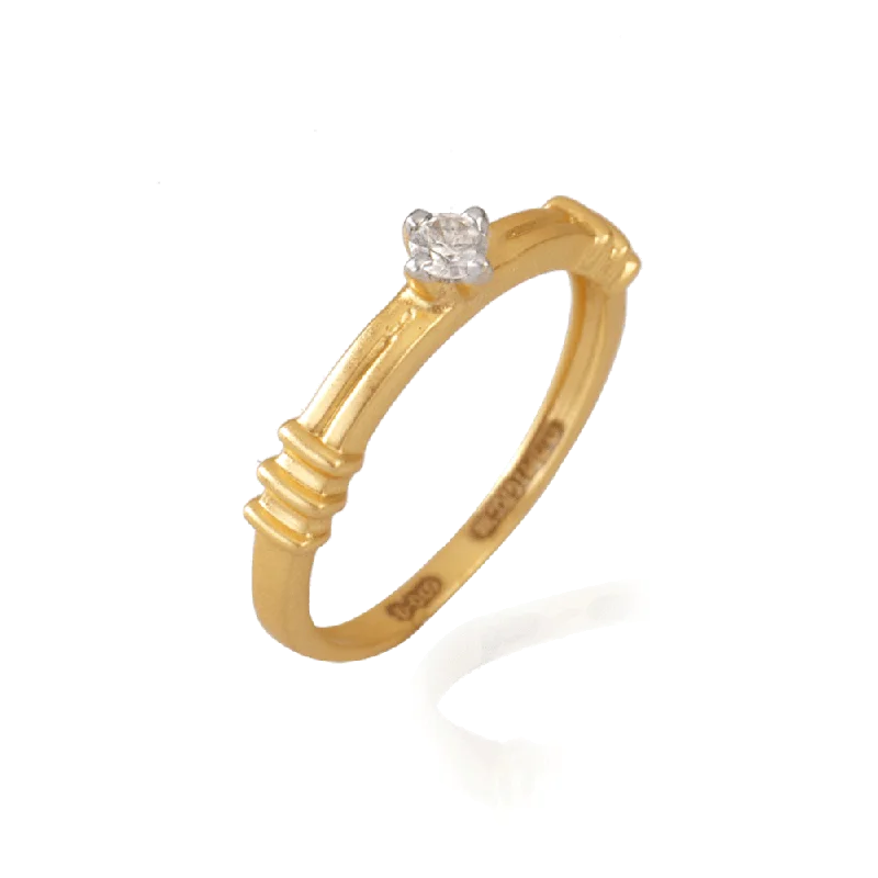 women’s rose cut rings-18KT (750) Yellow Gold And Diamond Ring For Women