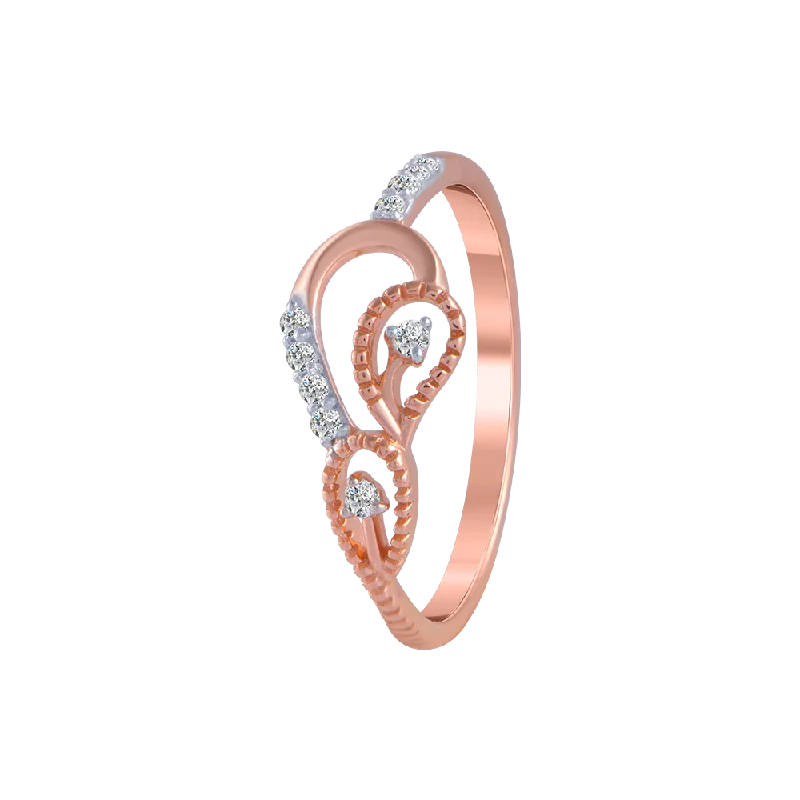 women’s stackable rings-18KT (750) Rose Gold And Diamond Ring For Women