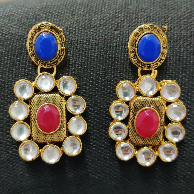 women’s bar earrings-Shreeji Gold Plated Dangler Earrings