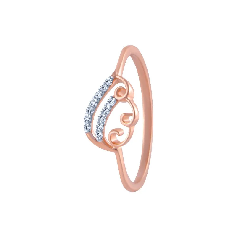 women’s black diamond rings-18k (750) Rose Gold And Diamond Ring For Women