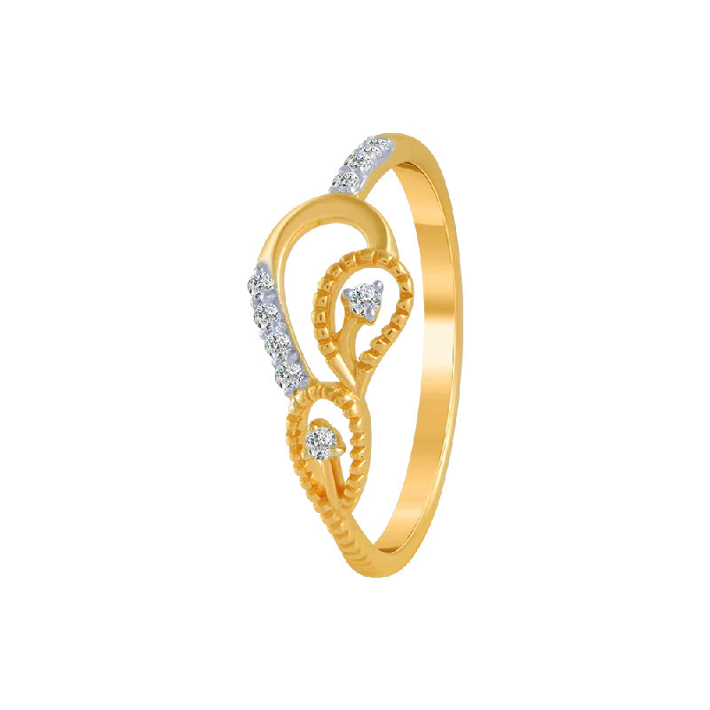 women’s cocktail rings-18KT (750) Yellow Gold And Diamond Ring For Women