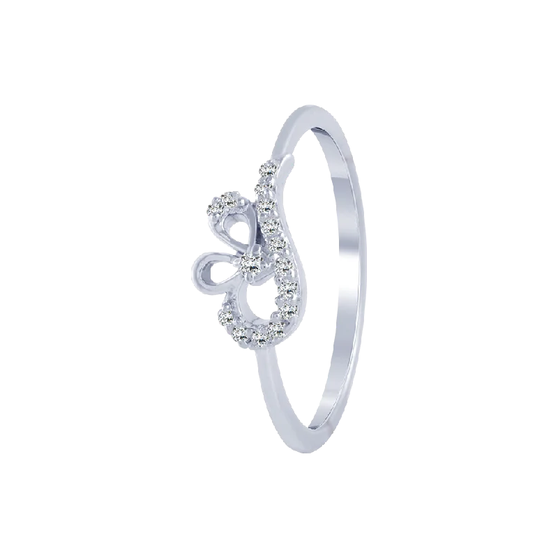 women’s knot rings-18KT (750) White Gold And Diamond Ring For Women