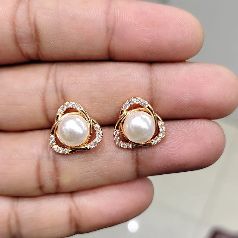 women’s clip-on earrings-Manisha Jewellery AD Stud Earrings