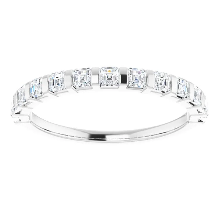 women’s minimal rings-women’s minimal rings-14K White 5/8 CTW Natural Diamond Anniversary Band