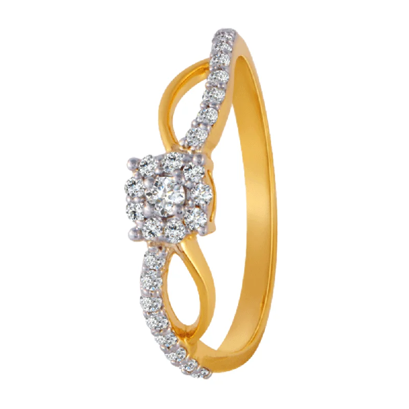 women’s gemstone rings-18KT (750) Yellow Gold And Diamond Ring For Women