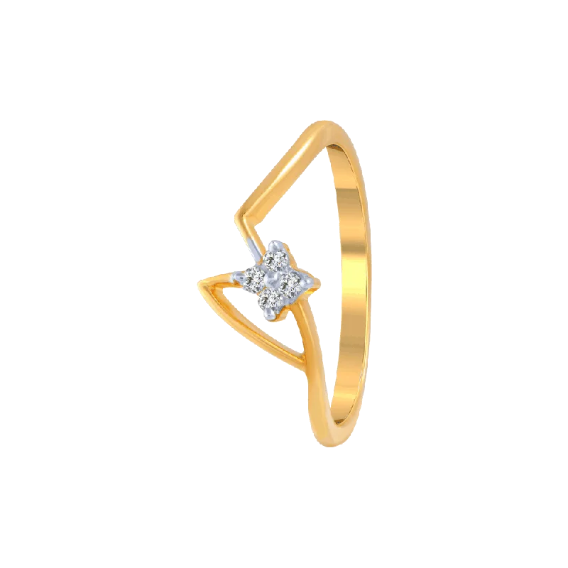 women’s anniversary rings-18KT (750) Yellow Gold And Diamond Ring For Women