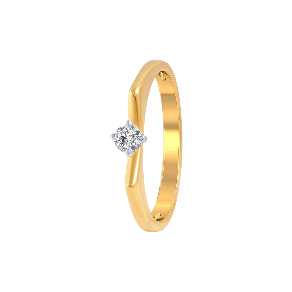 women’s oval rings-18KT (750) Yellow Gold And Diamond Ring For Women