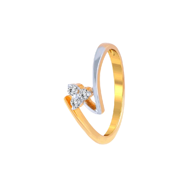 women’s handmade rings-18KT (750) Yellow Gold And Diamond Ring For Women