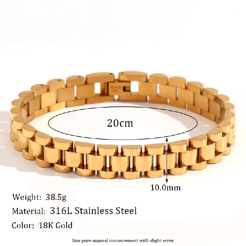 10mm Strap Bracelet-Gold