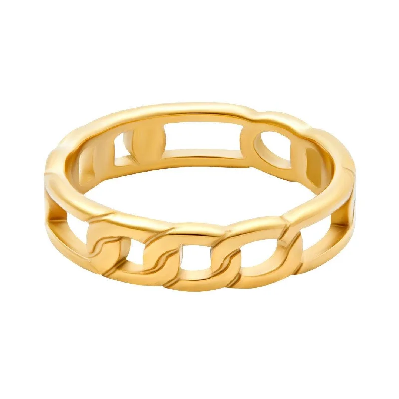 women’s round-cut rings-women’s round-cut rings-Figaro Chain Ring